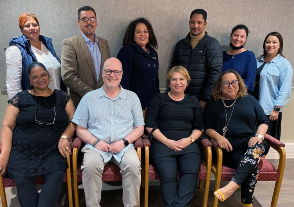 Group photograph, Dr Jim Reid with Professor Nicky Roman and colleagues at the University of the Western Cape, South Africa