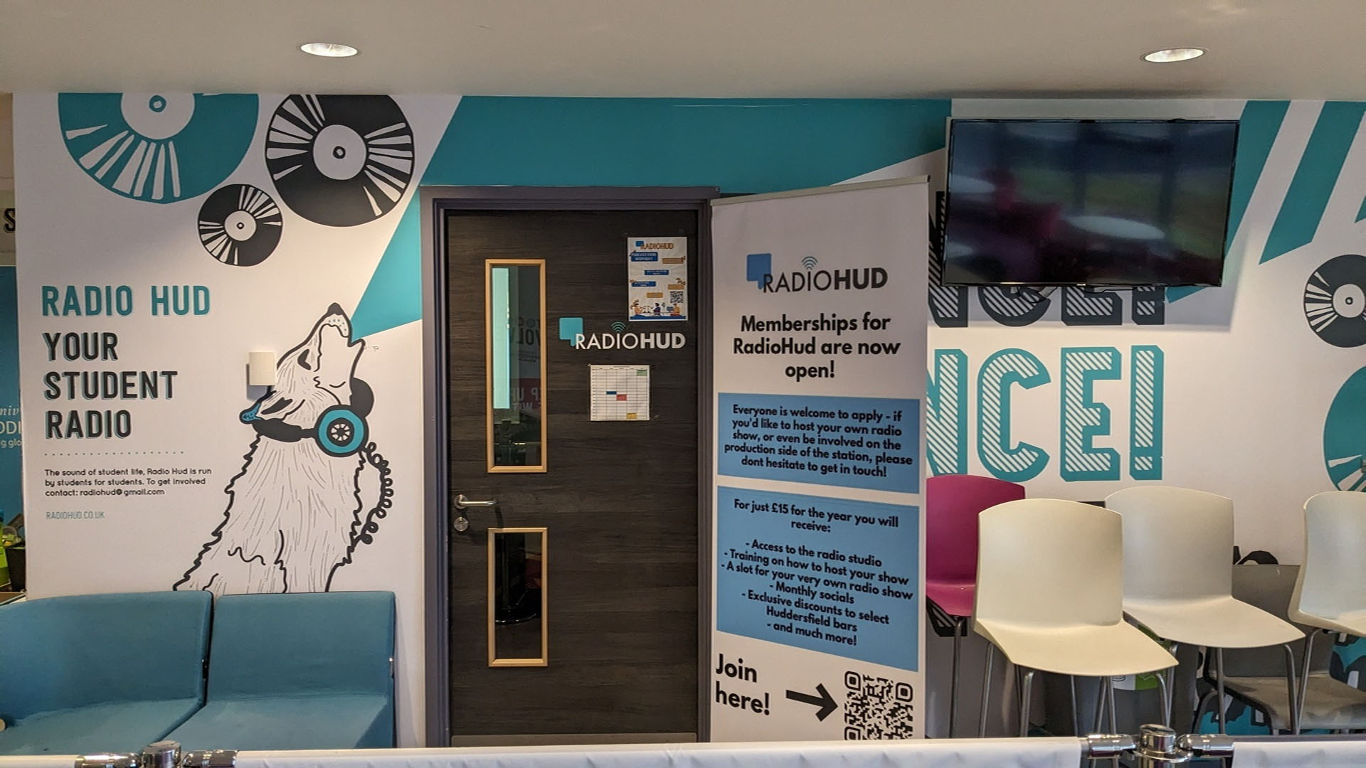 Hud radio university radio station in the Huddersfield Students Union
