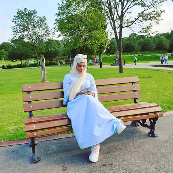 Student in greenhead park